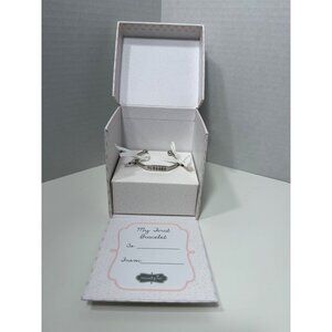 Mud Pie baby gift My First Bracelet silver BLESSED baptism christening birthday
